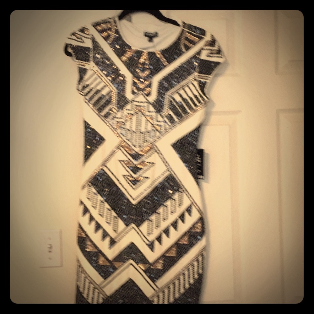 New with Tags never worn black Aztec style dress